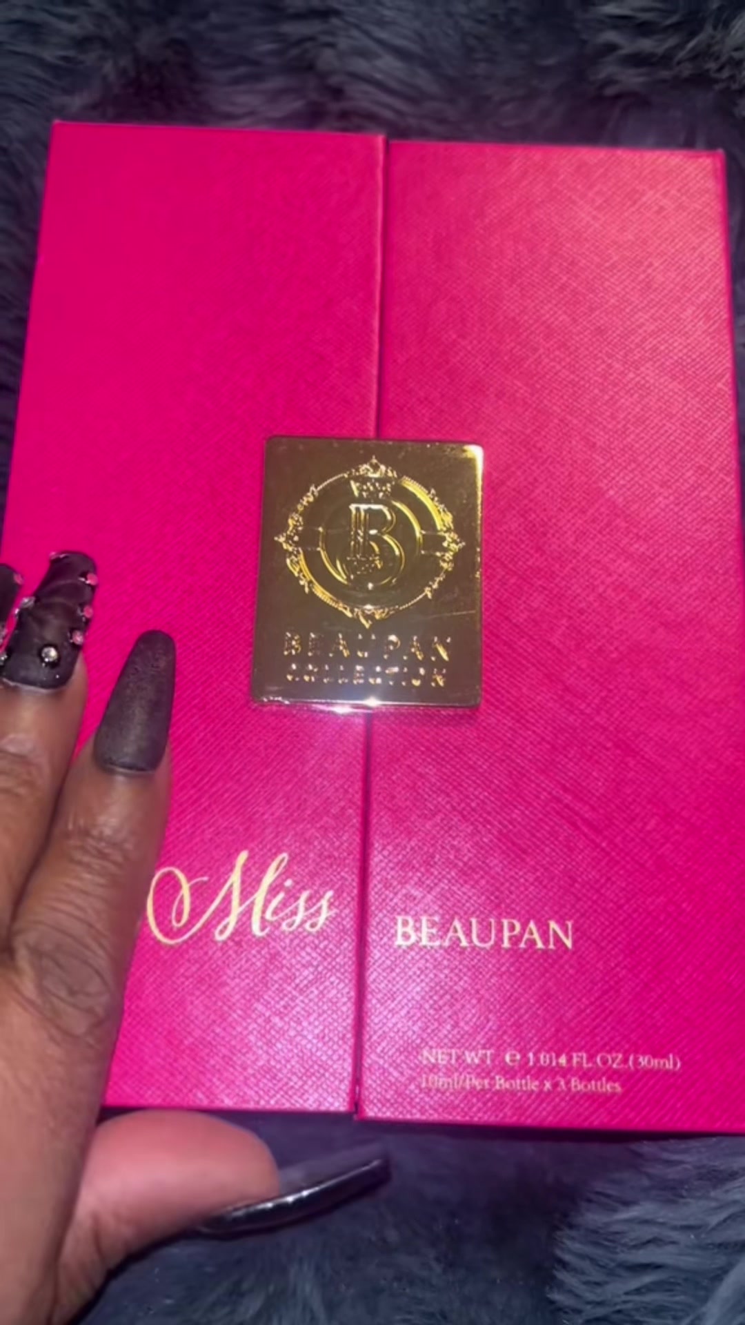TikTok post by @modelkatfree for Beaupan USA. Caption reads: Perfume lovers to the Frontline!!! This perfume is....