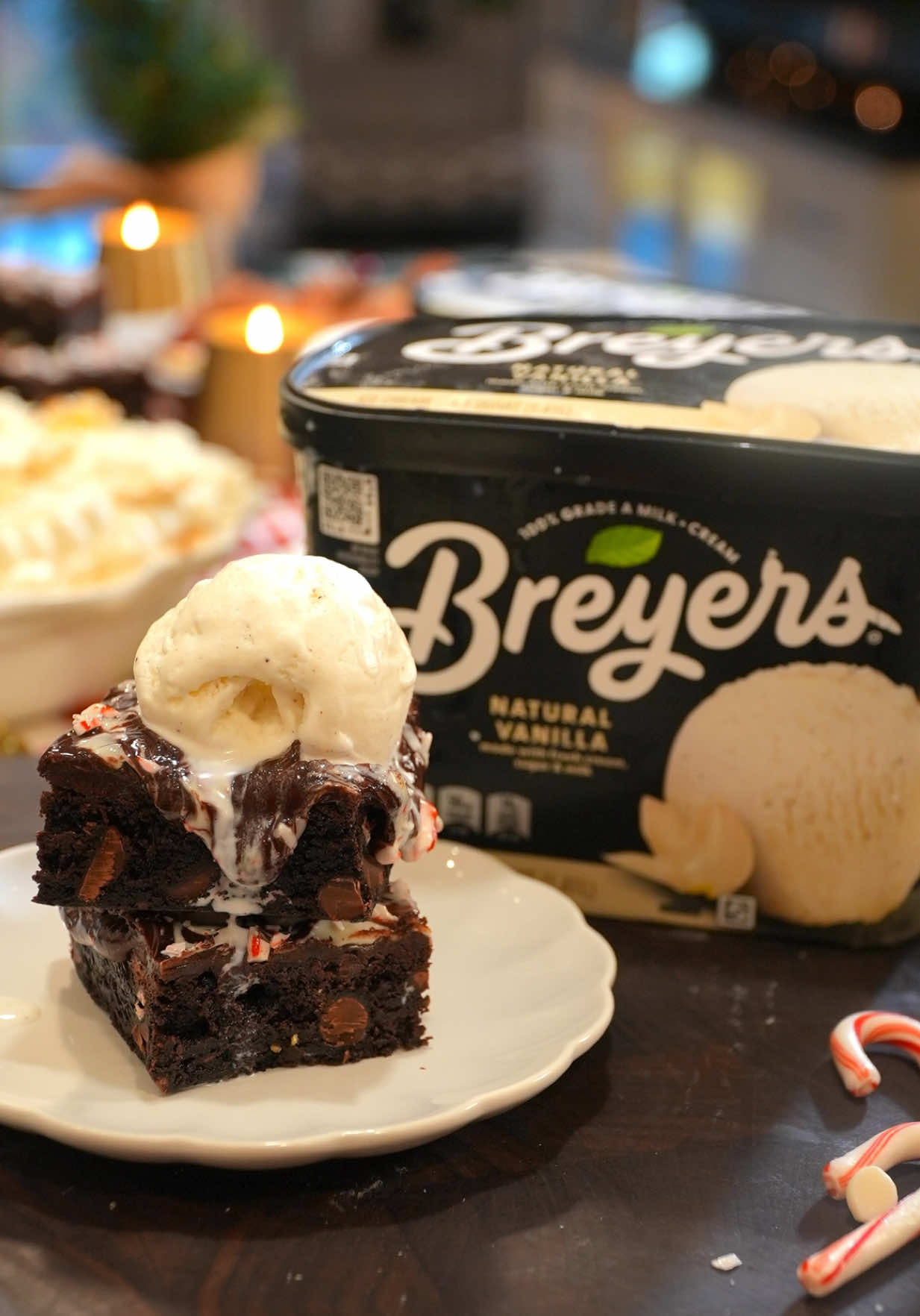 TikTok post by @thesqueakymixer for Breyers. Caption reads: #BreyersPartner The holidays are all about [...].