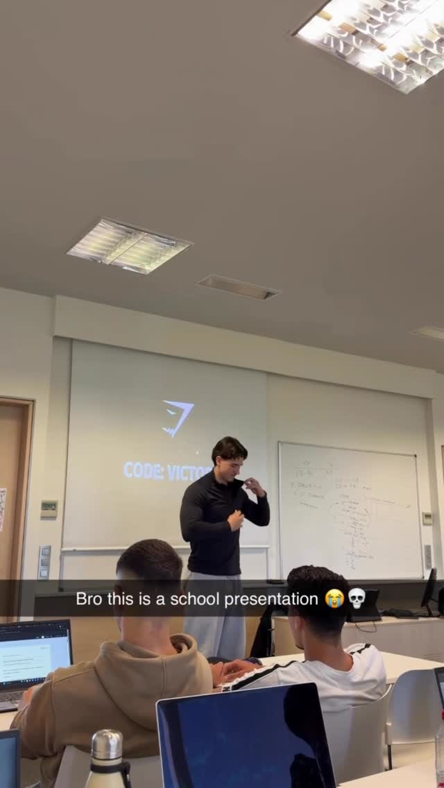 Instagram post by @victorsanchezgi for Gymshark. Caption reads: What grade did I get for this? 😭

@gymshark Black....