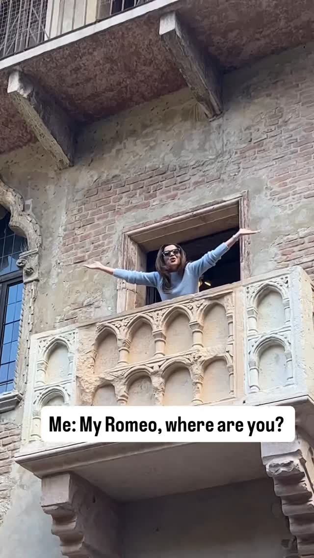 Instagram post by @ddneelakandan for GT Holidays. Caption reads: This the famous balcony where Romeo and Juliet....