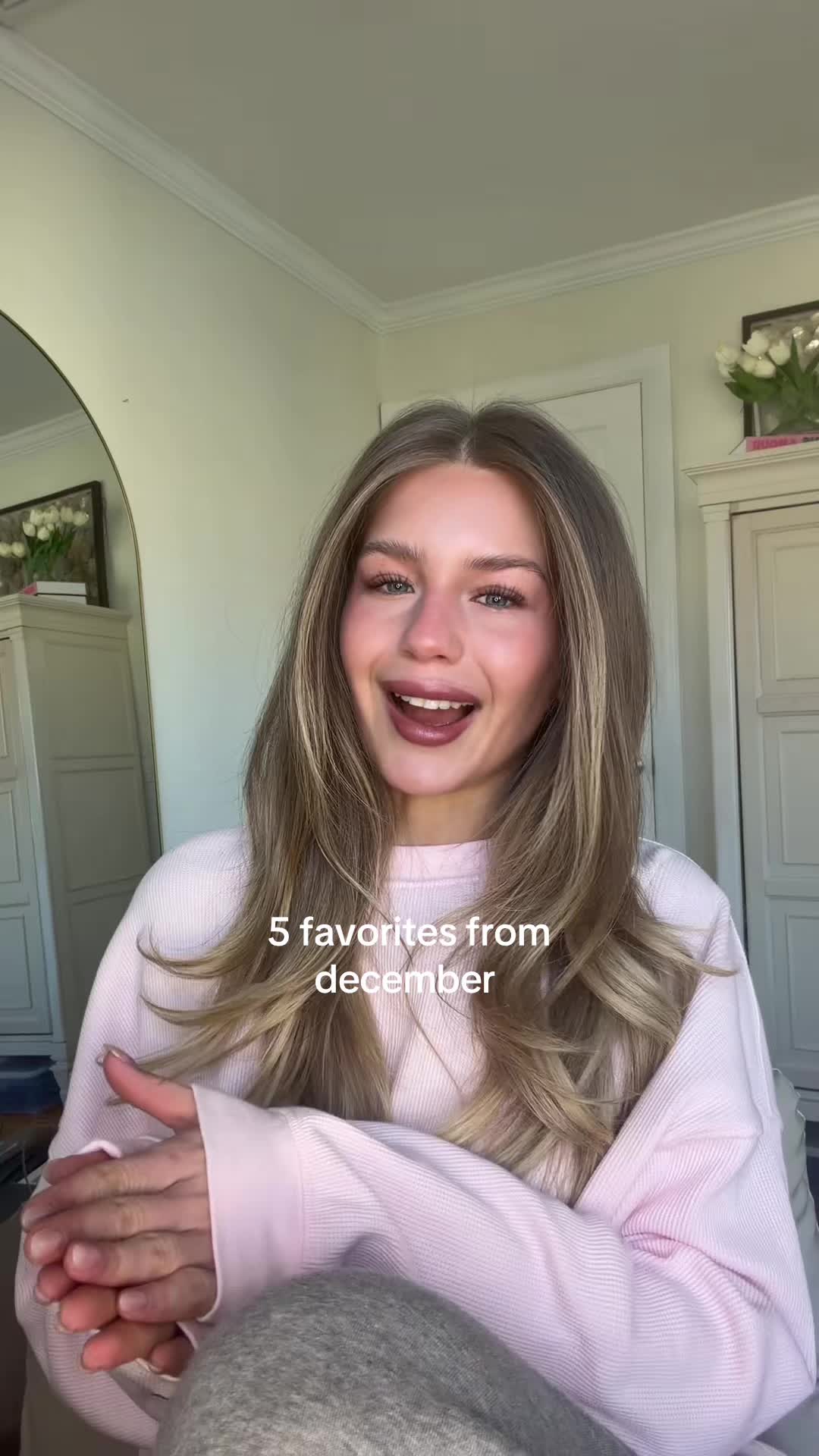 TikTok post by @avaminaa for OLAPLEX. Caption reads: [...] favorites from last month #fyp....