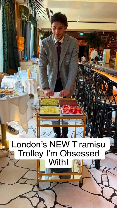 Instagram post by @sonalicooks for London Unknown. Caption reads: London just got a tiramisu trolley! 🇮🇹✨ Known....