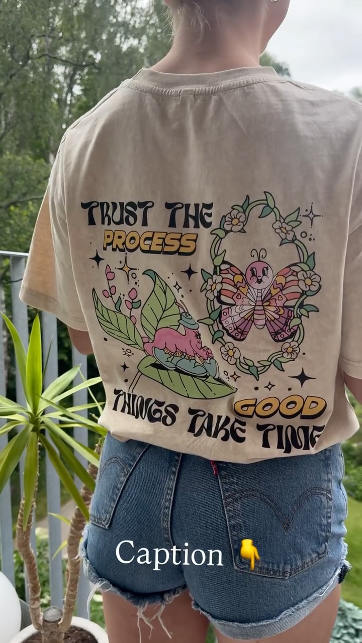 Instagram post by @nellyneuman for Ironpanda. Caption reads: ”Trust the process. Good things take time.” 🦋....