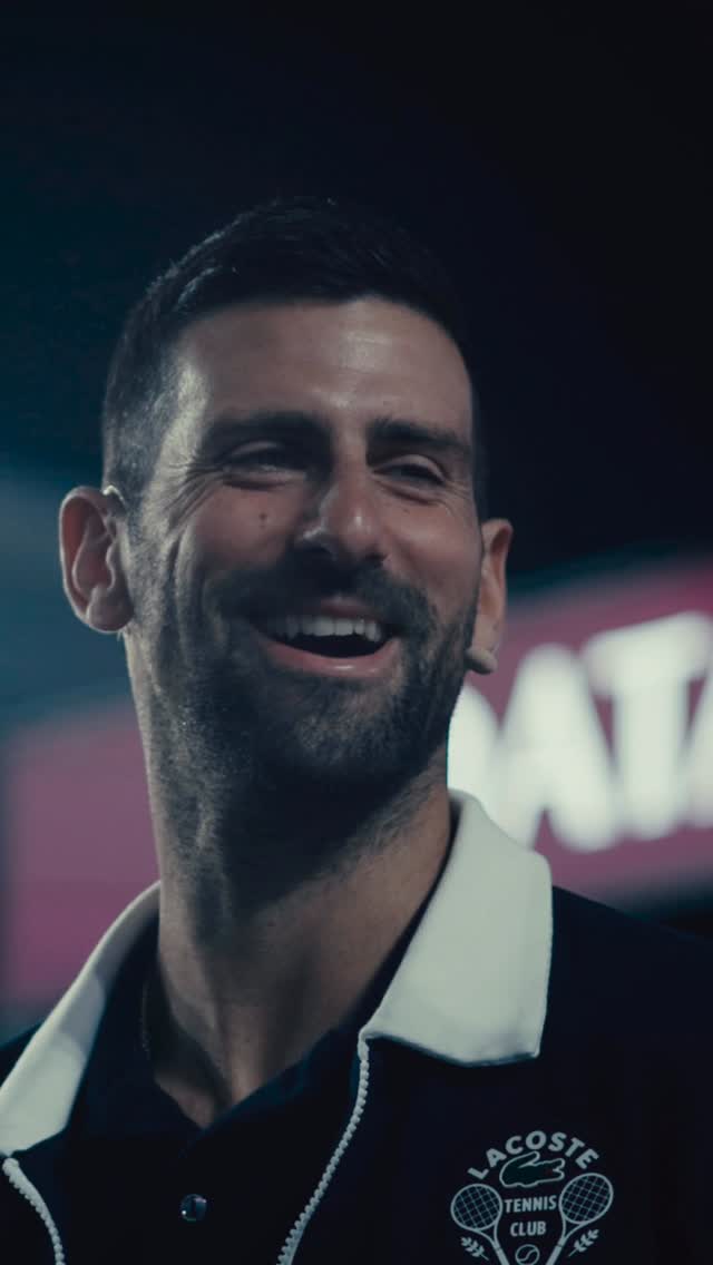 Instagram post by @djokernole for Qatar Airways. Caption reads: A moment of calm before the sprint, with....