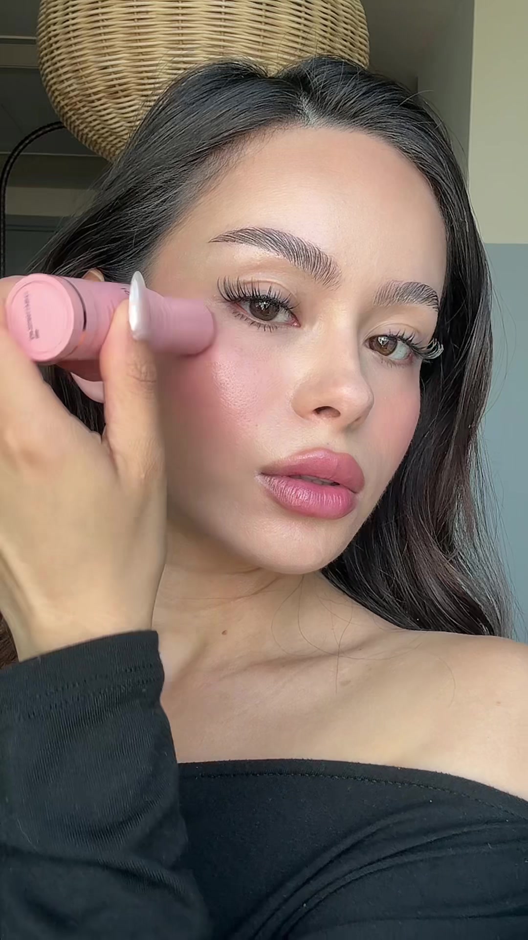 TikTok post by @hayleybuix for KAHI US. Caption reads: [...] easier than this! Glass skin in a stick....