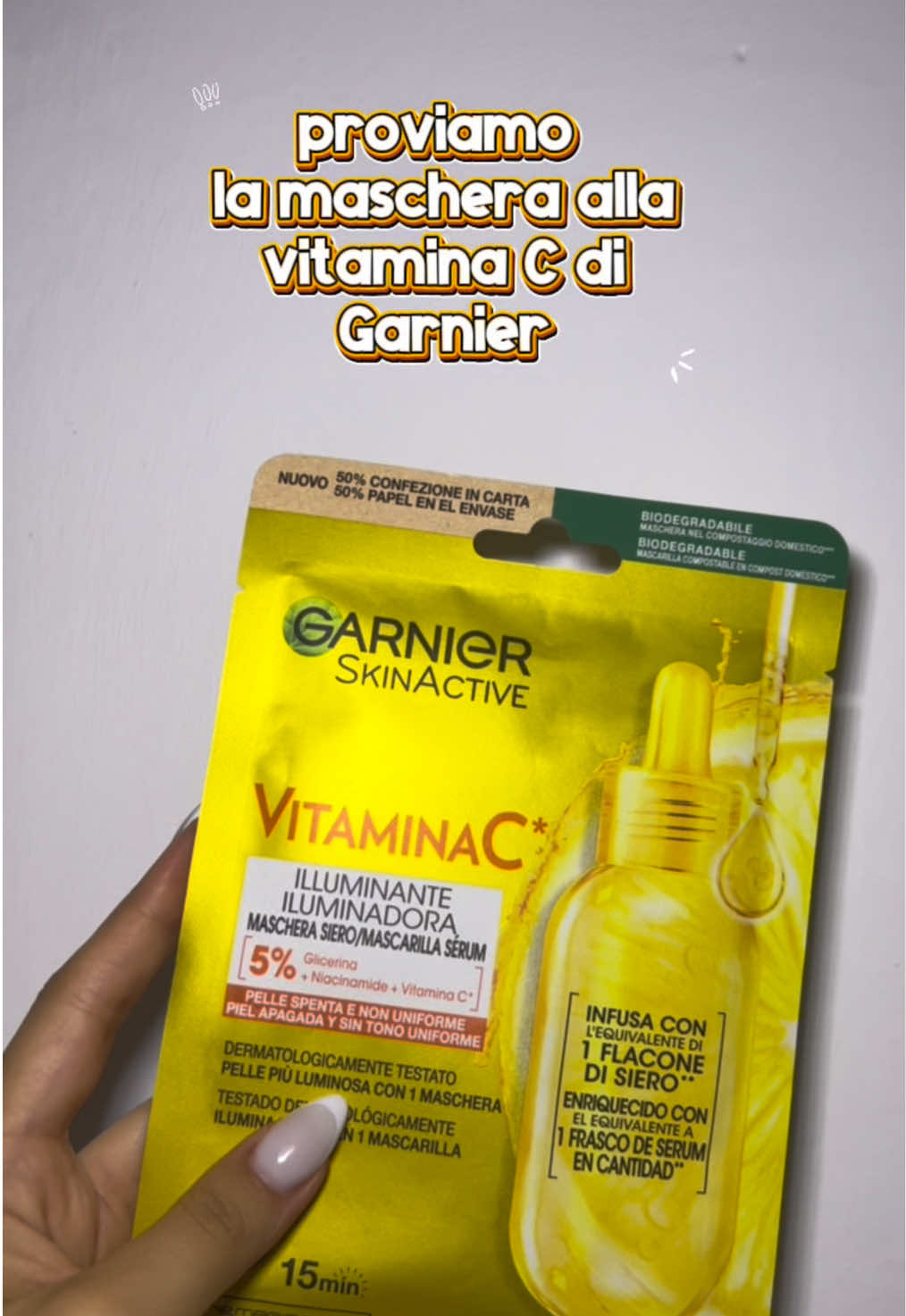TikTok post by @jenny_.beauty_ for garnieritalia. Caption reads: @GARNIER OFFICIAL @garnieritalia #garnier #mask....