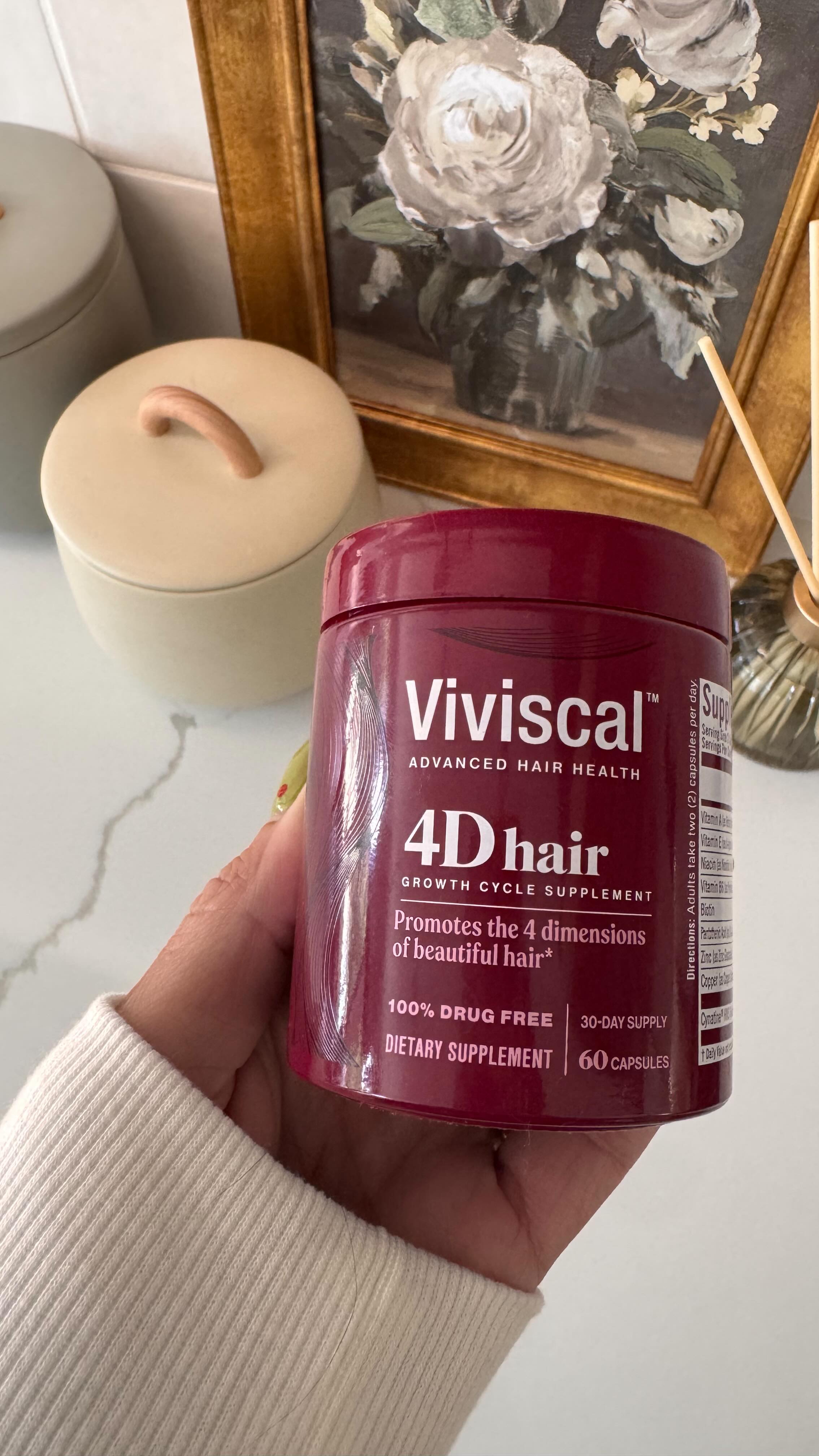 Instagram post by @jenagreen920 for Viviscal. Caption reads: Wanted to update you guys about the @viviscal 4D....