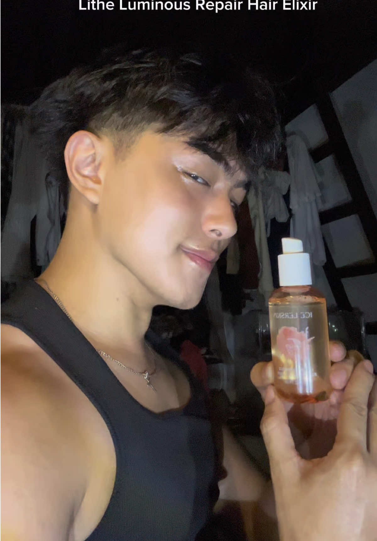 TikTok post by @hans.guevarra for ICE LERSKIN. Caption reads: hair repair! #icelerskin #hairrepair #fyp....