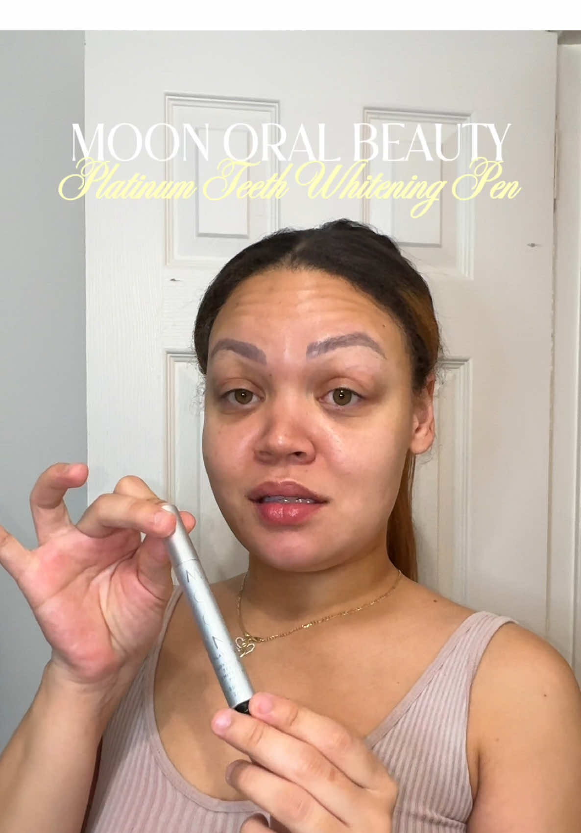 TikTok post by @lifewbeex3 for MOON Oral Beauty. Caption reads: [...] never stop drinking coffee lol. @Moon Oral....