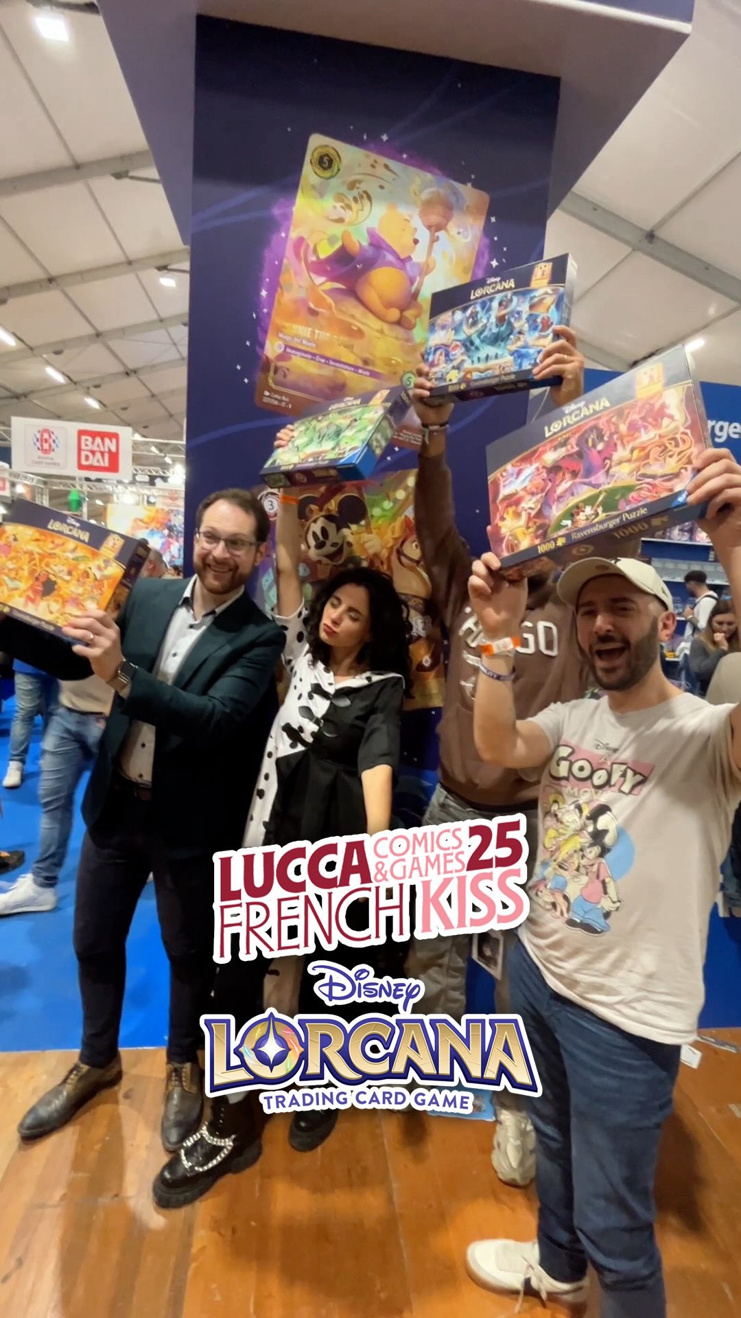 Instagram post by @affaridanerd for Ravensburger. Caption reads: [...] #LuccaCG25 #InvitedBy
#DisneyLorcana....