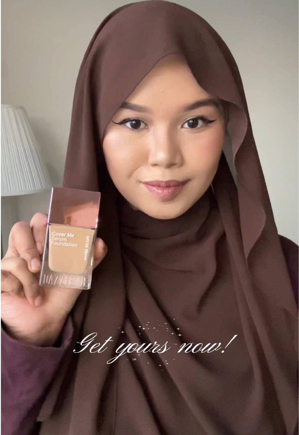 TikTok post by @qhayyisa for DAZZLE ME Malaysia. Caption reads: [...] #dazzleme #newfoundation @DAZZLE ME MALAYSIA.