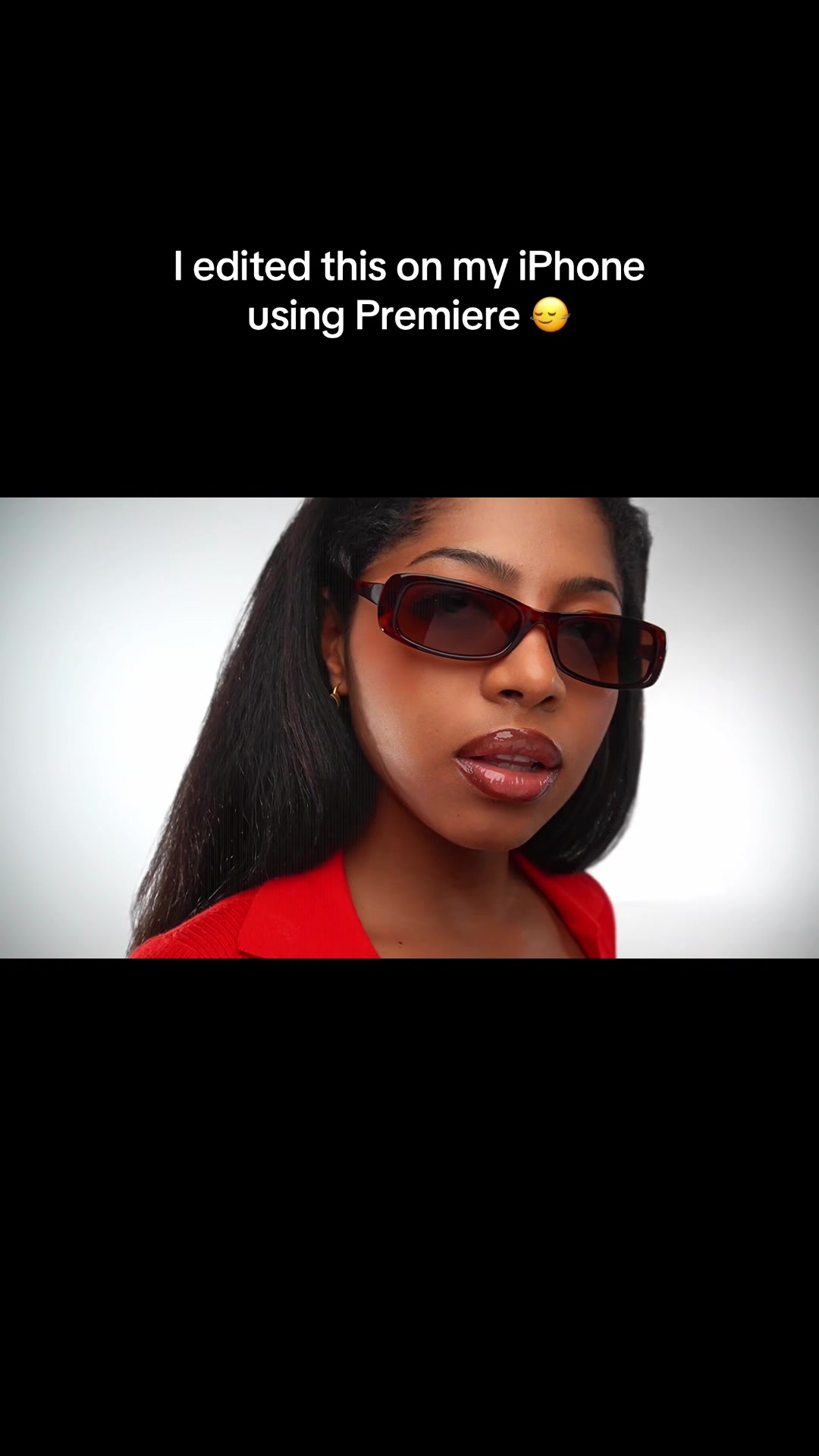TikTok post by @agapicreate for Adobe Video. Caption reads: [...] Premiere for free on App Store! @Adobe Video....