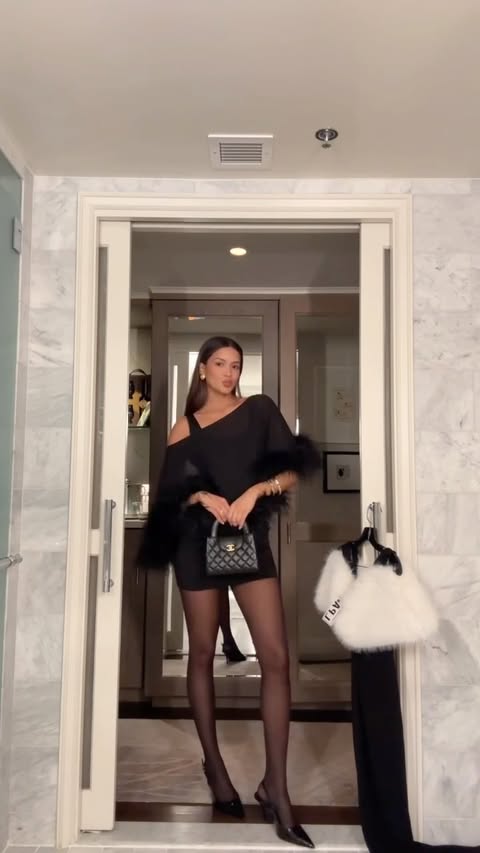 Instagram post by @lauravanessa_w for REVOLVE. Caption reads: the perfect little black dress does....