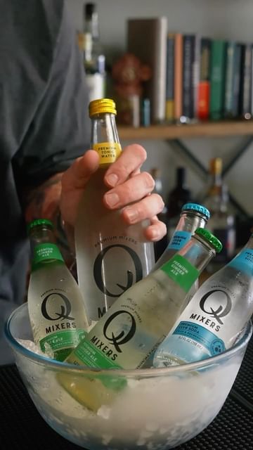 Instagram post by @notjustabartender for Q Mixers. Caption reads: 3 Easy Highballs & Tips

#ad To me, there is an....