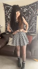 Instagram post by @alliebee.jpg for Demonia Shoes. Caption reads: Here’s a lil reel of the outfit I wore for a lil....