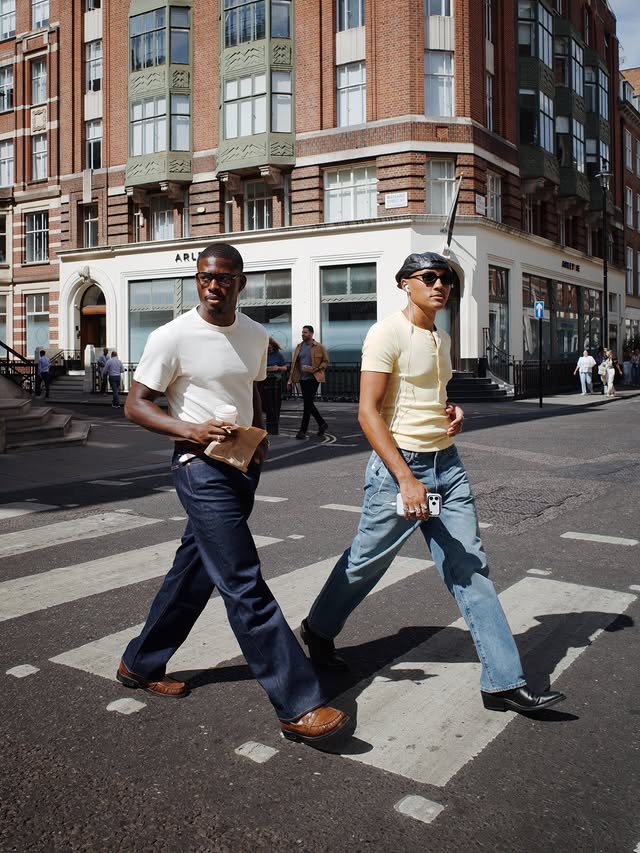Instagram post by @sarodeele for Abercrombie & Fitch. Caption reads: Denim that is for every occasion @abercrombie #ad....