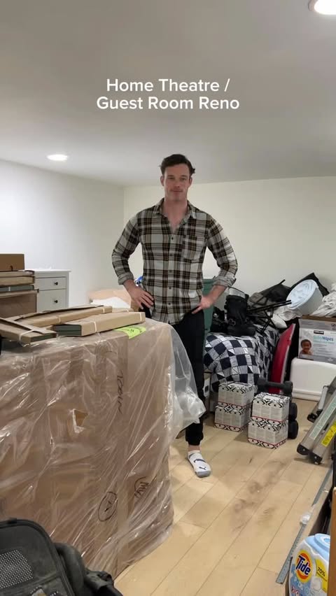 Instagram post by @norfolkathome for Article. Caption reads: The basement was basically where everything went....