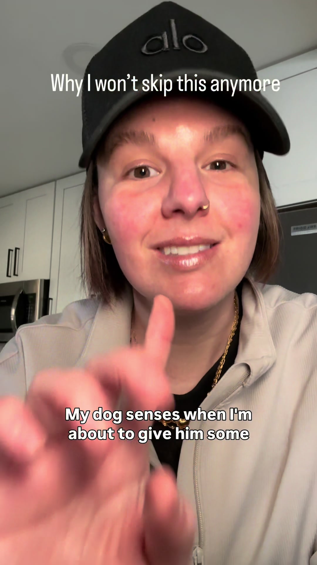 TikTok post by @jesscuthbert2 for Dog is Human. Caption reads: Since adding Dog Is Human multivitamin chews, my....
