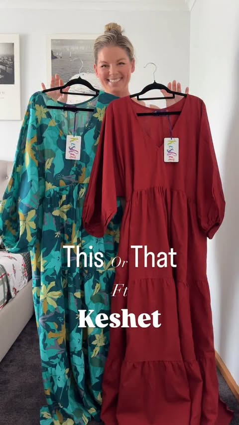 Instagram post by an influencer for Keshet Design. Caption reads: This or That ♥️🏝️ @keshetdesign have some of the....