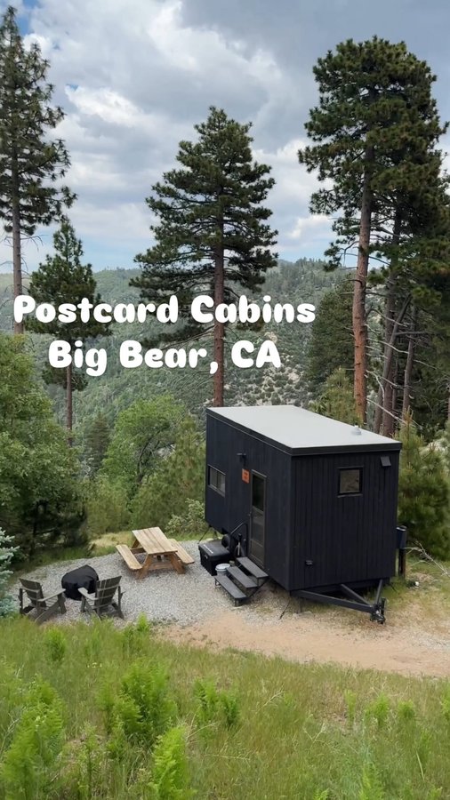 Instagram post by @beeswildlife for Postcard Cabins. Caption reads: The perfect summer weekend at @postcardcabins in....