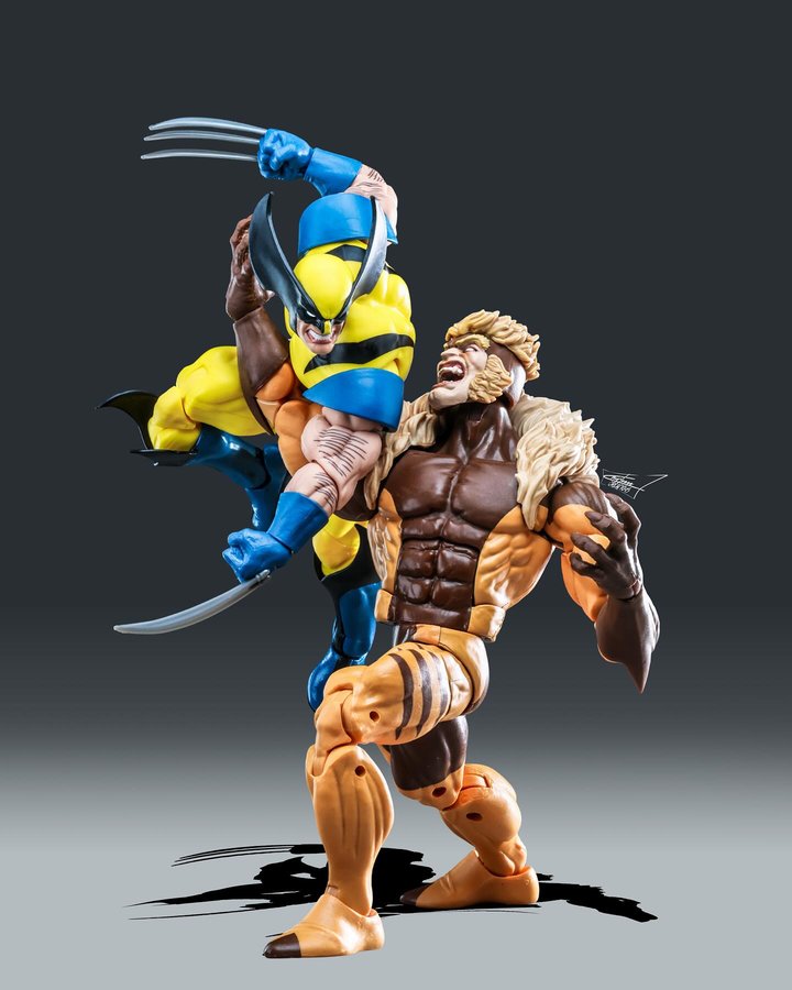 Instagram post by @mrleeee for Hasbro Pulse. Caption reads: “Wolverine vs Sabertooth marvel vs Capcom ver....