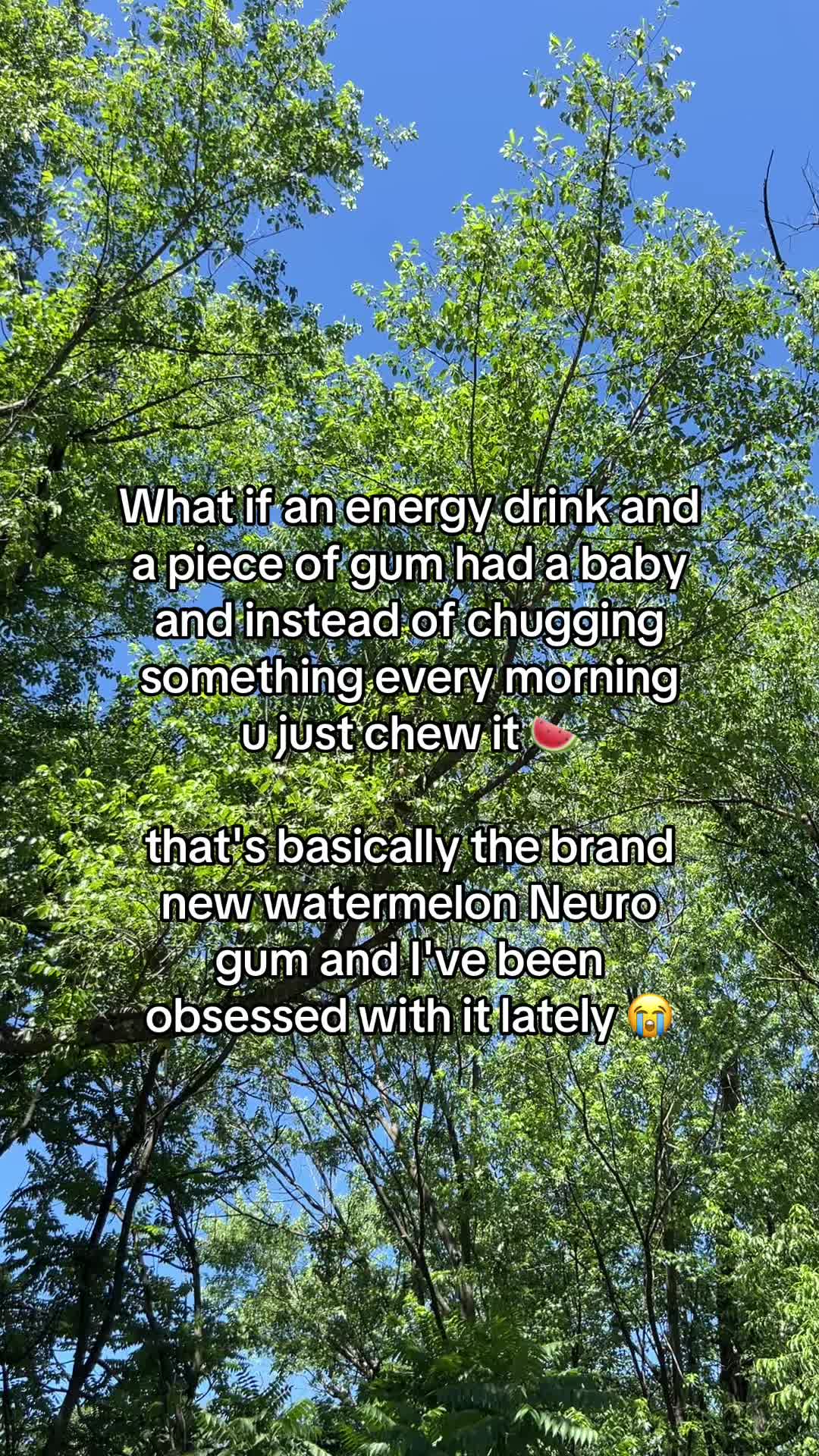 TikTok post by @pop.start.party for Neuro. Caption reads: Neuro Watermelon Energy & Focus Gum (54 Pieces)....