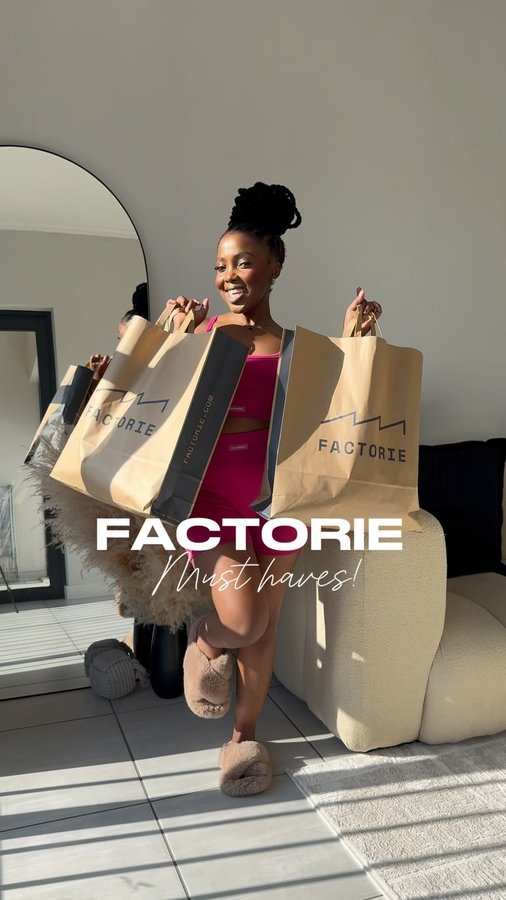 Instagram post by @sweeettrevenge for Factorie. Caption reads: Black Friday Haul with @factorie_africa and you....