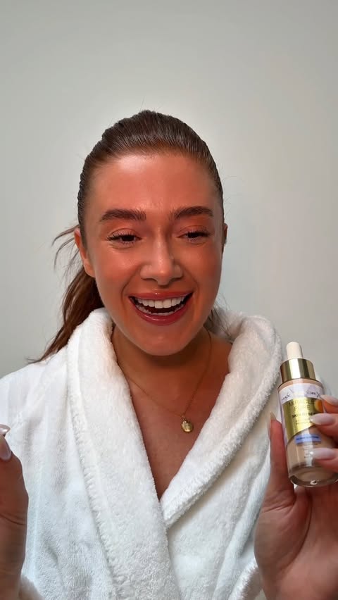 Instagram post by @emiilypearl for Max Factor. Caption reads: AD. ADORE this @maxfactor Skin Reset Serum....