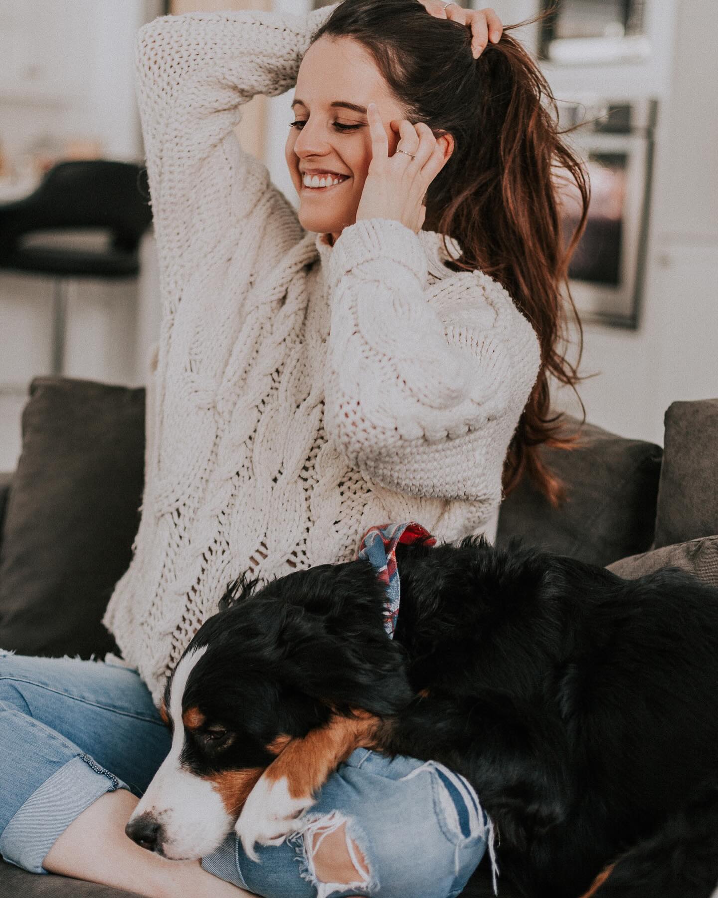 Instagram post by @kim_demers for Oven-Baked Tradition. Caption reads: Aujourd’hui, c’est le National Dog Mom Day....