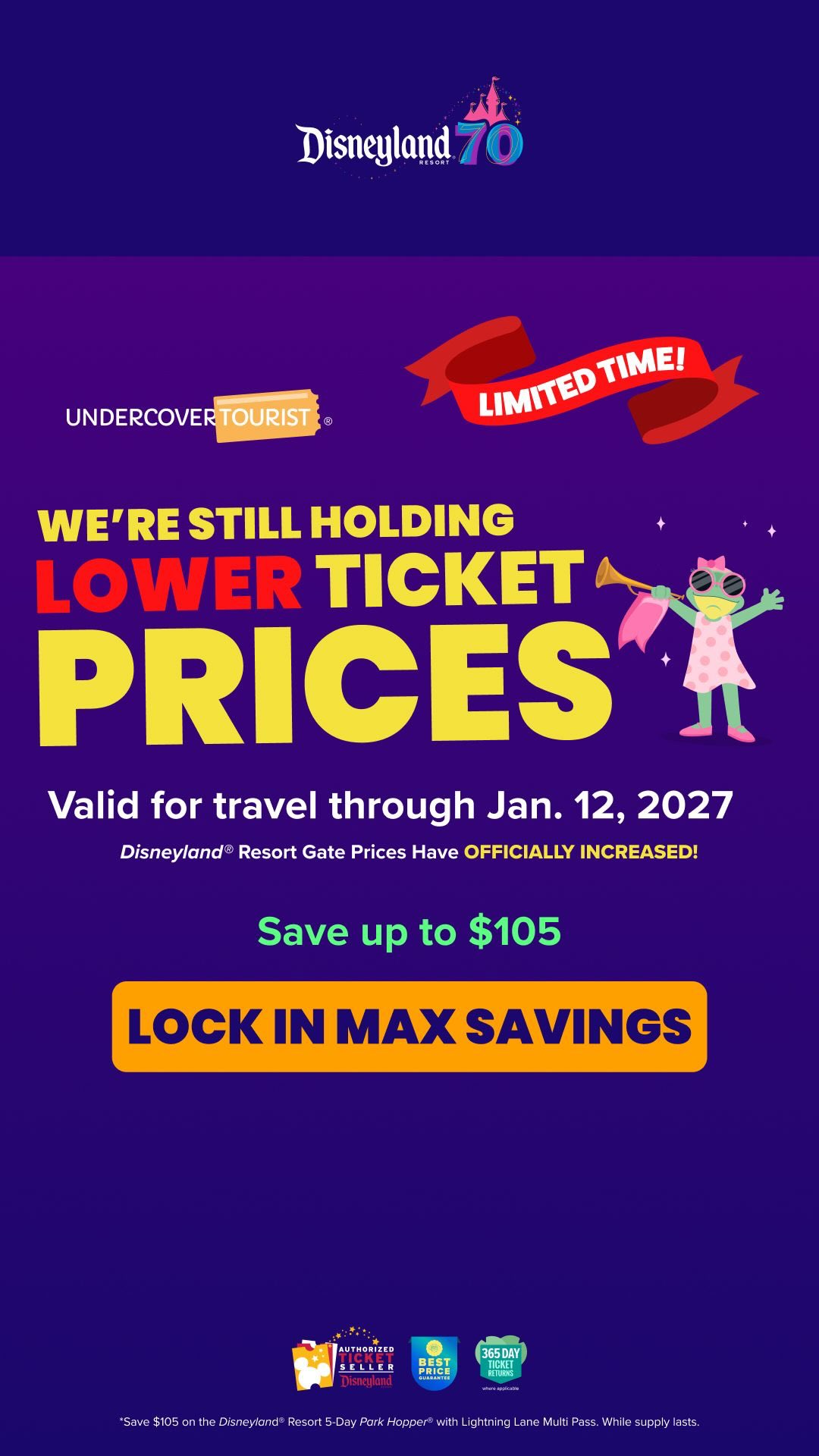 Instagram post by @we_dont_wear_ears for Undercover Tourist. Caption reads: Have you heard the news?

Disneyland raised their....