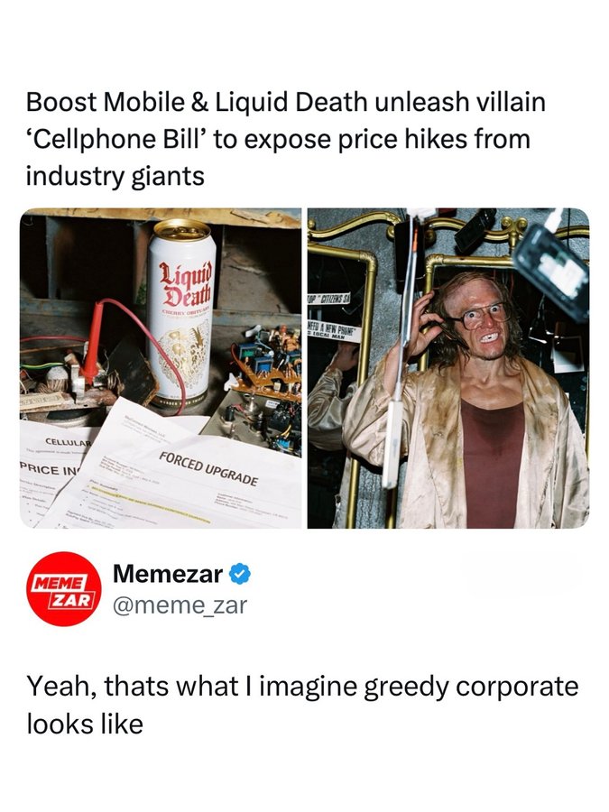 Instagram post by @memezar for Boost Mobile. Caption reads: Swipe ⬅ Seems about right 🤣

Boost Mobile and....