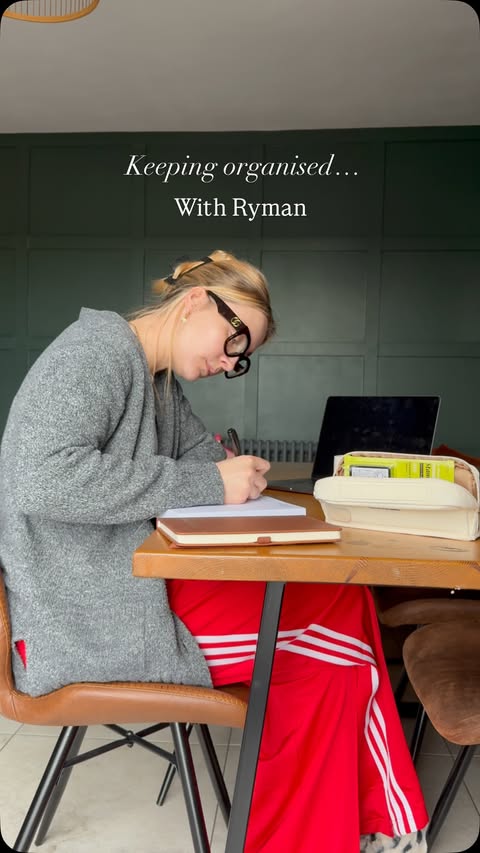 Instagram post by @saundersfamilylife for Ryman. Caption reads: [...] paper girly through and through the new....