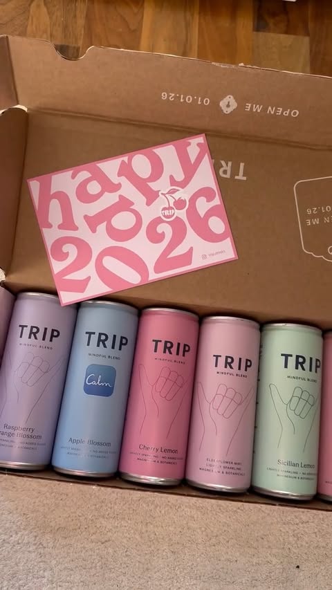 Instagram post by @paigecourtneycollins for Drinks TRIP. Caption reads: Dry Jan made easy with @trip.drinks ✨ easily the....