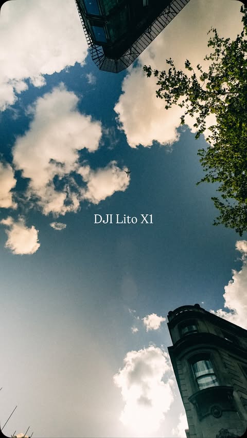 Instagram post by @shot.byjose for DJI. Caption reads: DJI Lito X1 vs iPhone 17 Pro Max 🚀 Here’s a [...].