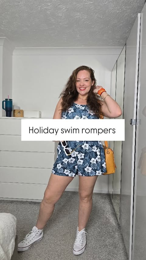 Instagram post by @samantha_ava_grace for BloomChic. Caption reads: [...] what makes us feel good! Swim rompers....