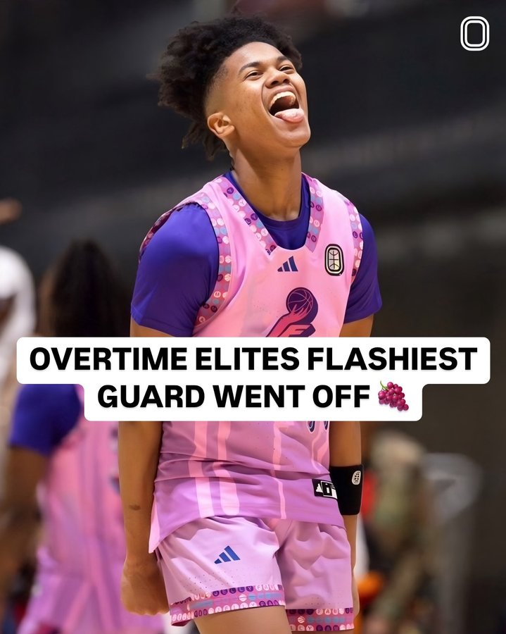 Instagram post by @magic_m31 for Slate Milk. Caption reads: Overtime Elites FLASHIEST guard went OFF 🍇.