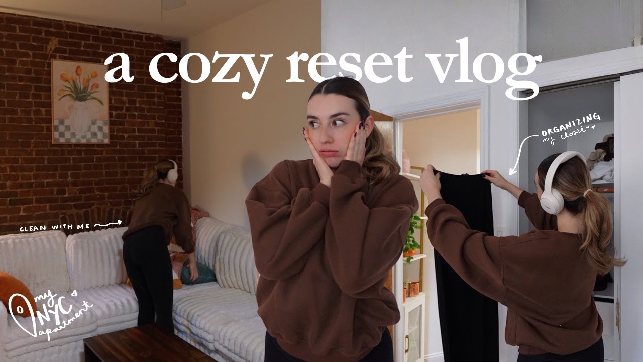 YouTube post by @alexiseldredge for 7or9. Caption reads: fixing my self esteem by cleaning & reorganizing....