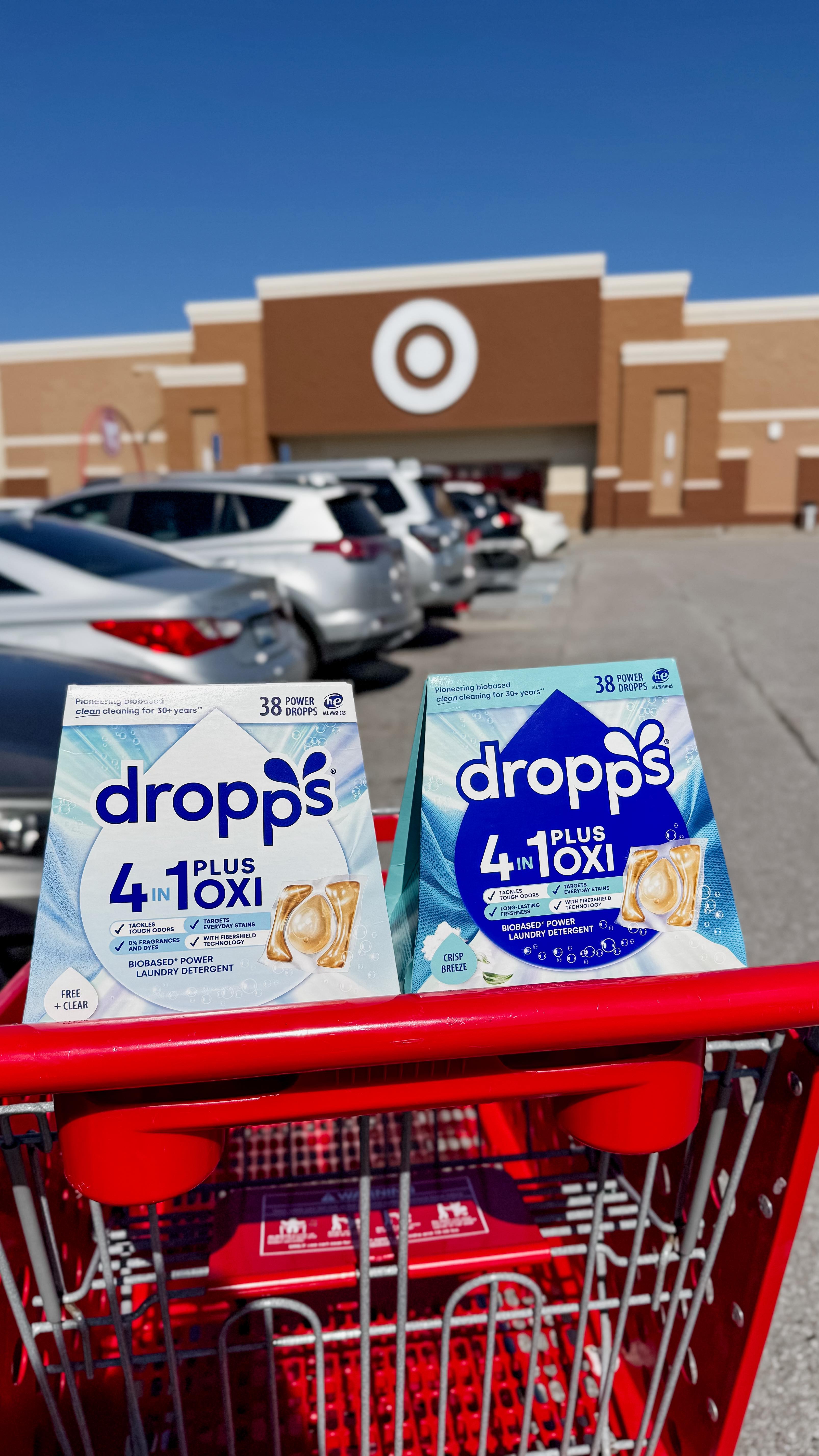 Instagram post by @itsmeghankay for Dropps. Caption reads: Love being able to pick up all of my cleaning....