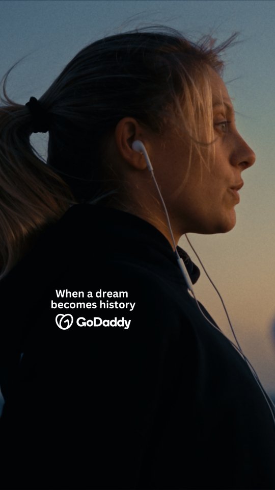 Instagram post by @teamarianaluterman for GoDaddy. Caption reads: The idea is never the hard part.
Anyone can....