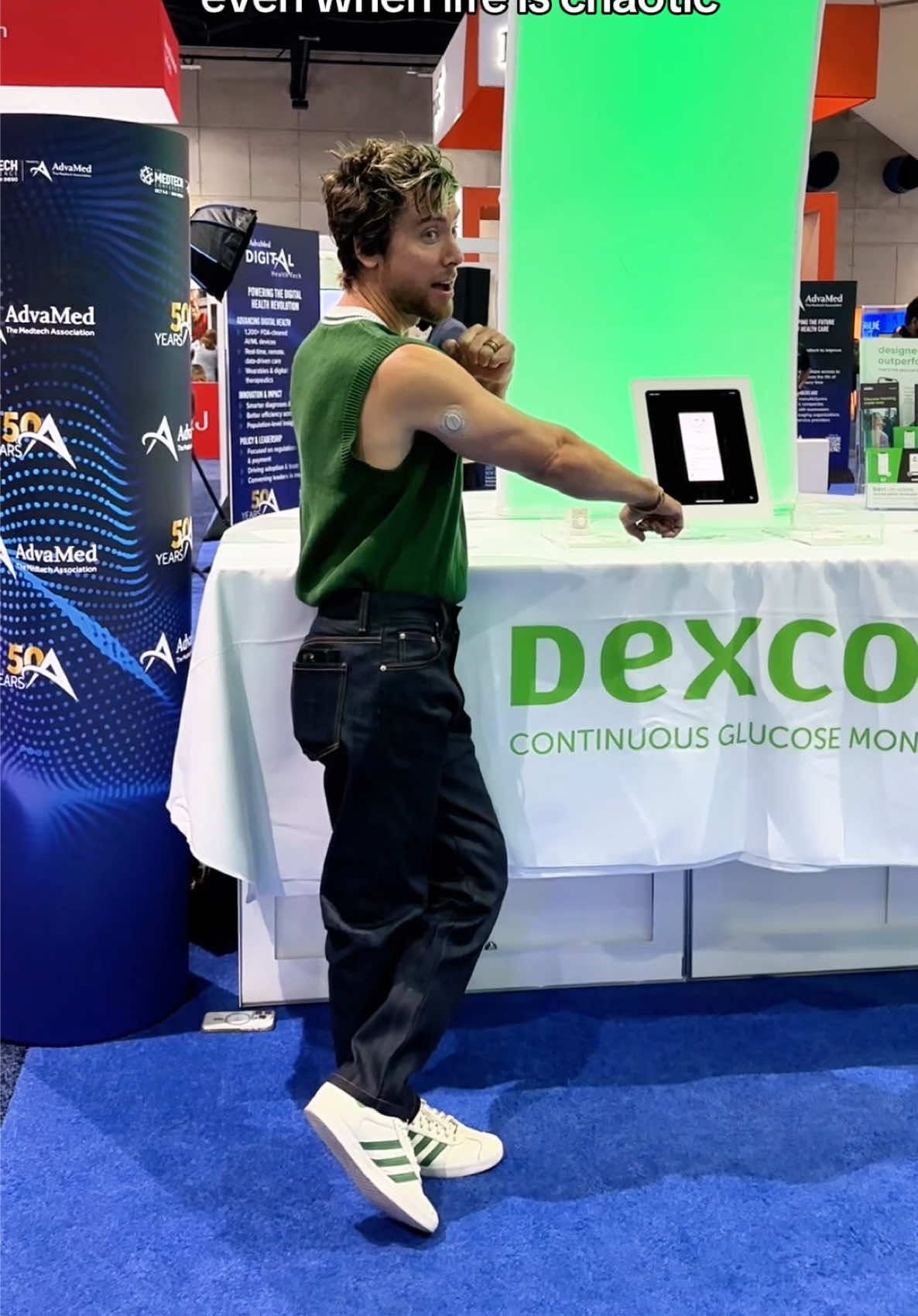 TikTok post by @lancebass for Dexcom. Caption reads: [...] this on arm? Funny you ask, it’s my Dexcom....