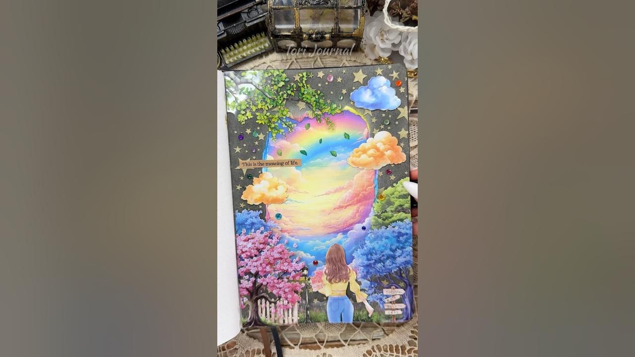 YouTube post by @ToriJournal for eStarCase. Caption reads: ASMR journal Rainbow🌸✨🌈☁️🌿🍃|#asmr....