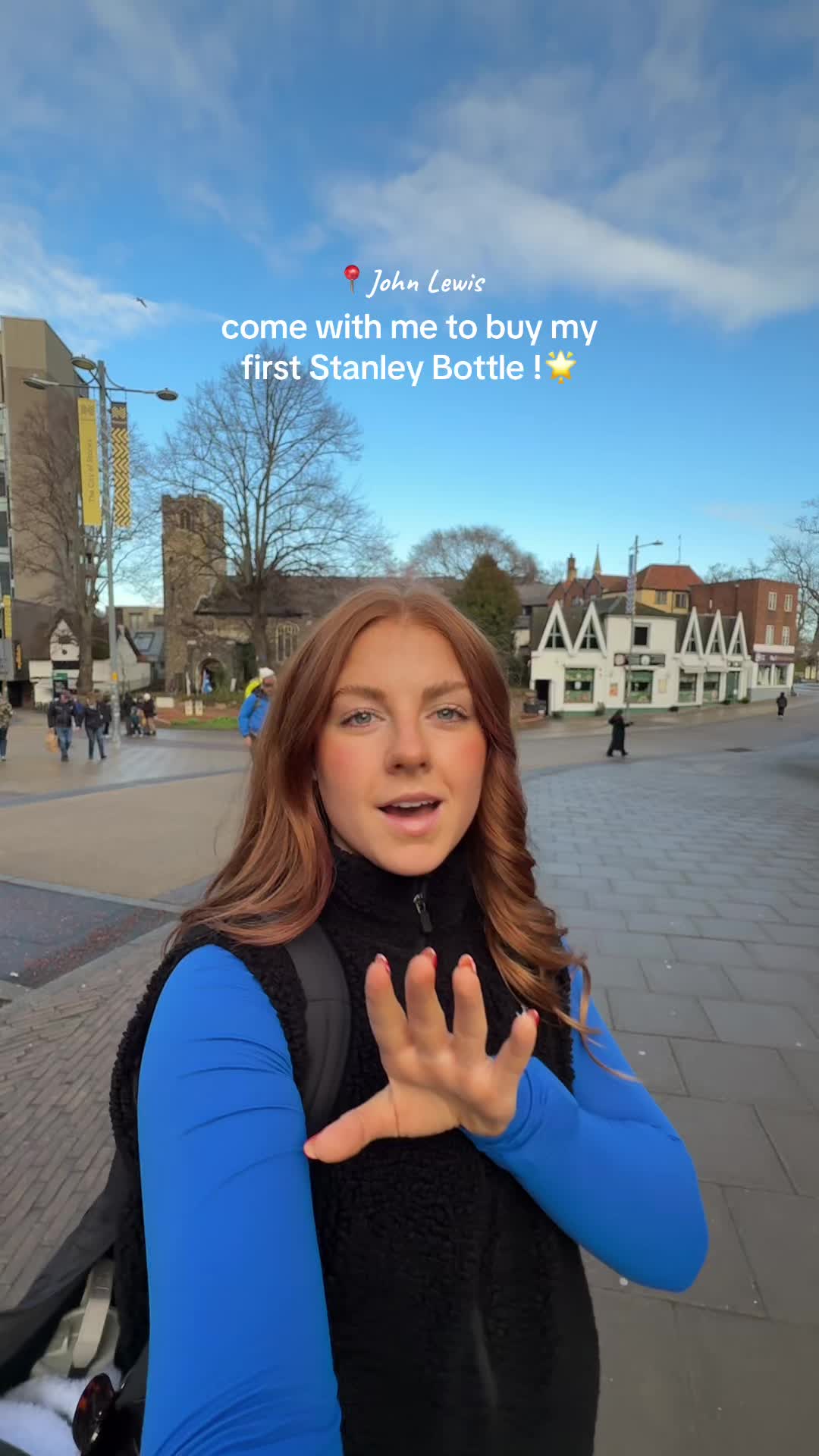 TikTok post by @lucythatcher_ for Stanley 1913. Caption reads: no but I get the hype now & I need my own bottle....