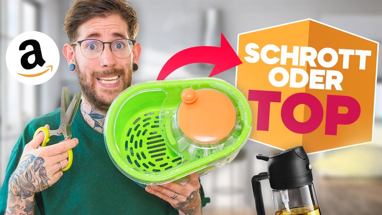 YouTube post by @PhilippSteuer for Holy Squad. Caption reads: We test viral kitchen gadgets – junk or top?!.