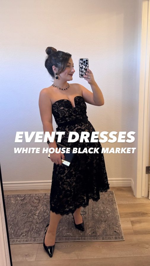 Instagram post by @mimipluswill for White House Black Market. Caption reads: If you’re 5’0” like me, runnnnn to @whbm, every....