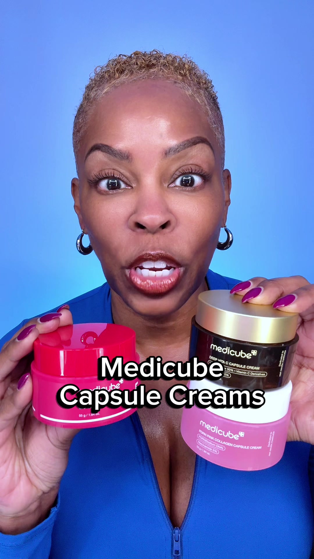TikTok post by @rancobeauty for Medicube. Caption reads: Medicube Capsule Creams - Mix the [...].