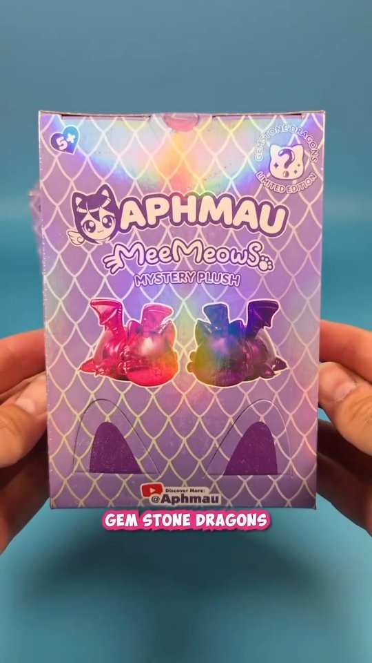 Instagram post by @minimysterys for Bonkers Toys. Caption reads: [AD] Gemstone Dragons 🐲 Aphmau MeeMeows Mystery....