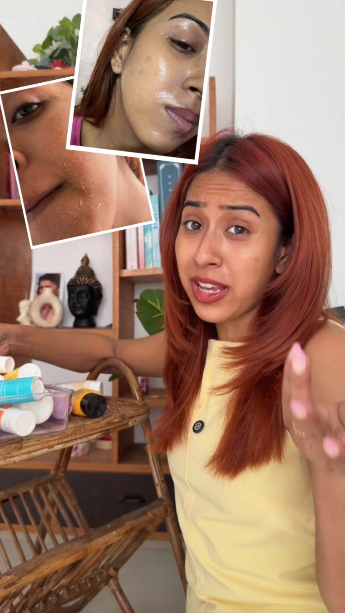 Instagram post by @arnakshi_kashyap for Simple Skincare. Caption reads: I used to skip sunscreen because everything either....