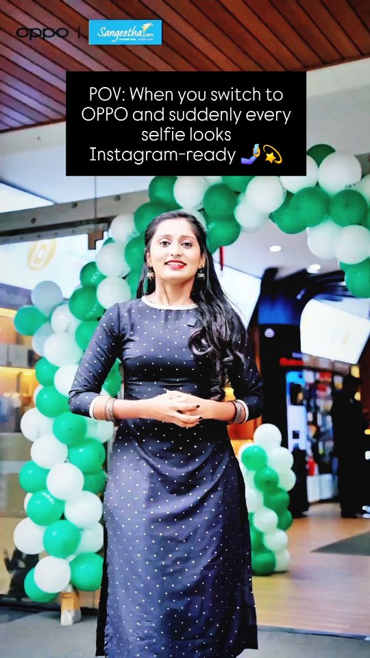 Instagram post by @oppo_karnataka._ for Sangeetha Mobiles. Caption reads: [...] never before Prizes! Just visit sangeetha....