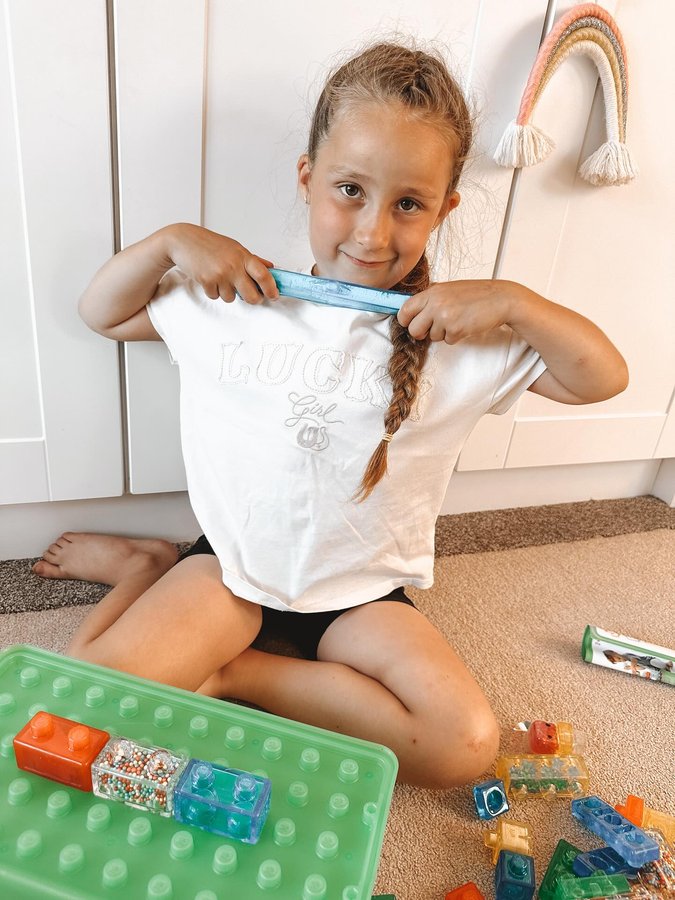 Instagram post by an influencer for Smyths Toys Superstores. Caption reads: Jellyblox AD| I’m so glad we’ve had a delivery of....