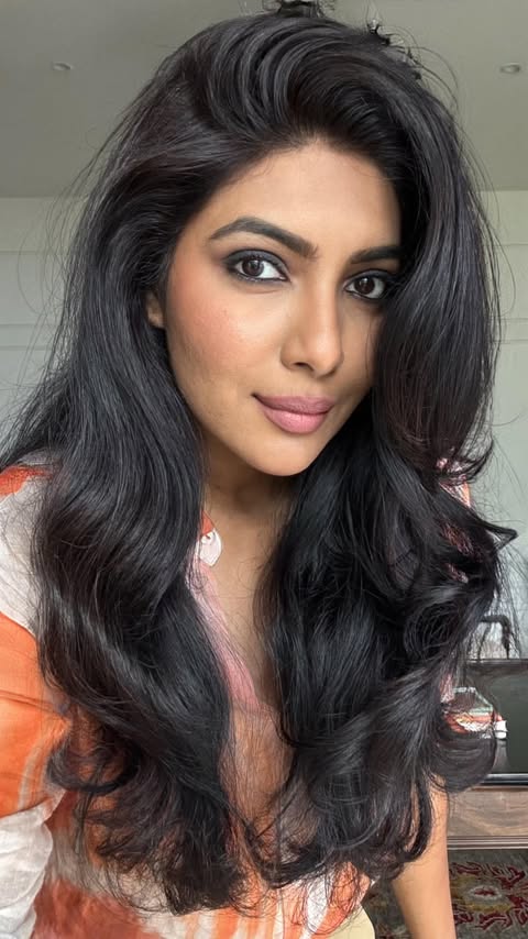 Instagram post by @bindya.talluri for Kama Ayurveda. Caption reads: Comment “hair” and I’ll DM the products that....